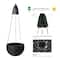 Glitzhome® 30" Black Solar Lighted Hanging Plastic Planters, 2ct.